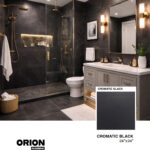 CROMATIC BLACK Porcelain Tile – 24”×24”