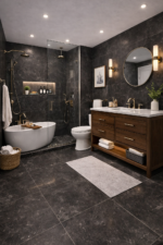 LA BLUE NERO Porcelain Tile – 24”×24”