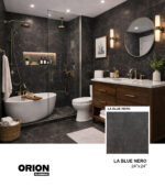 LA BLUE NERO Porcelain Tile – 24”×24”