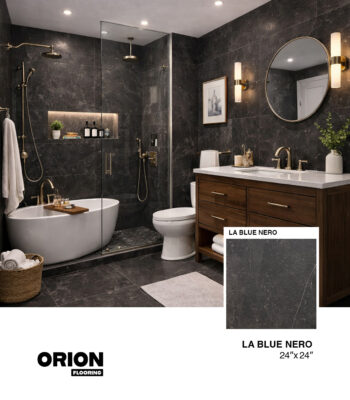 LA BLUE NERO Porcelain Tile – 24”×24”