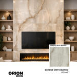 SERENE Onyx Bianco Porcelain Tile – 24”×48”