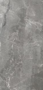 The SYBIL SILVER Porcelain Tile features a sleek stone-look design with soft silver and gray tones and subtle natural movement.