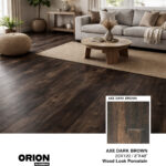 AXE Dark Brown Wood Look Porcelain Tile Flooring | Waterproof & Durable Tile