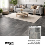 Shop Bois De Lille Noir wood look porcelain tile flooring. Waterproof, durable, and perfect for kitchen, bathroom, and living room spaces.