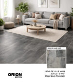 Shop Bois De Lille Noir wood look porcelain tile flooring. Waterproof, durable, and perfect for kitchen, bathroom, and living room spaces.