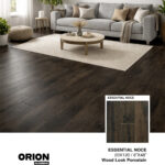 Shop Essential Noce wood look porcelain tile flooring. Waterproof, durable, and perfect for kitchen, bathroom, and living room spaces.