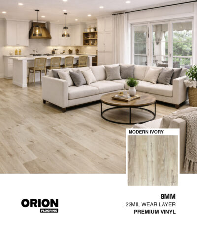 ORION FLOORING – MODERN IVORY Premium Vinyl Flooring (8MM / 22MIL Wear Layer)