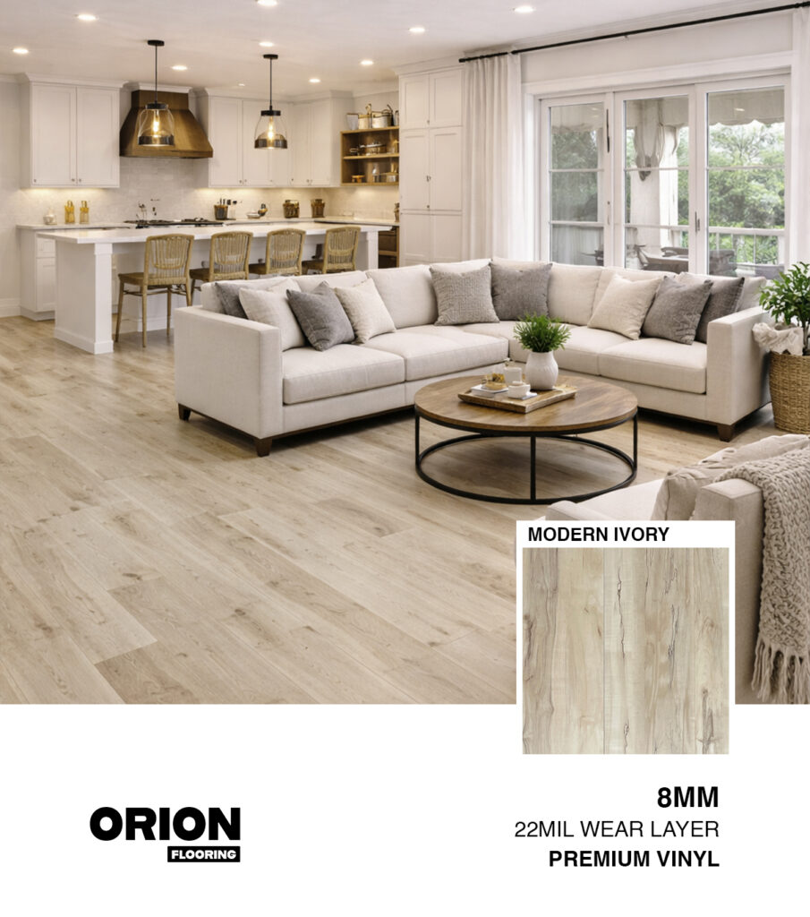 ORION FLOORING – MODERN IVORY Premium Vinyl Flooring (8MM / 22MIL Wear Layer)