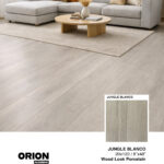Shop Jungle Blanco wood look porcelain tile flooring. Waterproof, durable, and perfect for kitchen, bathroom, and living room spaces.