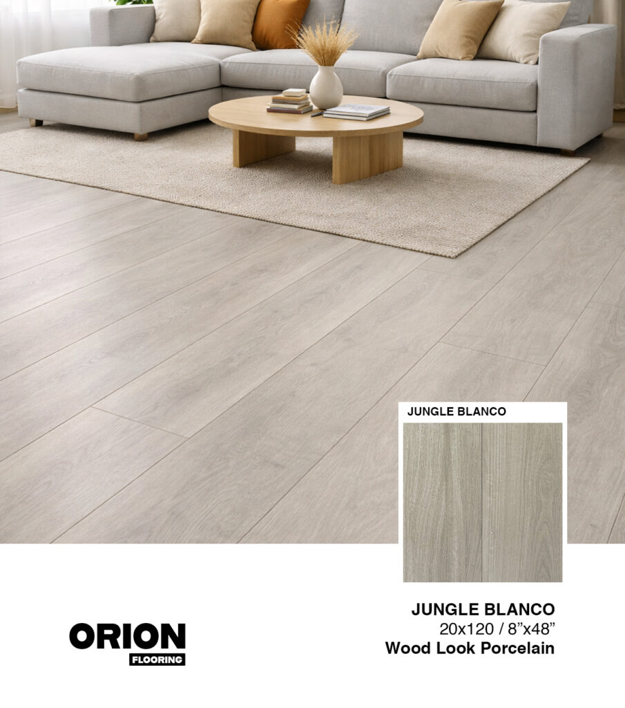 Shop Jungle Blanco wood look porcelain tile flooring. Waterproof, durable, and perfect for kitchen, bathroom, and living room spaces.