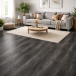Neowood Anthracite wood look porcelain tile offers a deep charcoal wood style with waterproof, durable performance.
