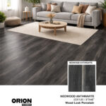 Neowood Anthracite wood look porcelain tile offers a deep charcoal wood style with waterproof, durable performance.