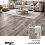 TMG Slivere wood look porcelain tile offers a modern silver-gray wood style with waterproof, durable performance.