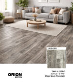 TMG Slivere wood look porcelain tile offers a modern silver-gray wood style with waterproof, durable performance.