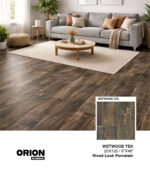 Wetwood Tek wood look porcelain tile delivers a modern wood style with waterproof, durable performance for any space.