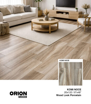 Shop Mukali Natural wood look porcelain tile flooring. Waterproof, durable, and perfect for kitchen, bathroom, and living room spaces.
